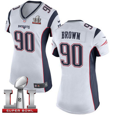 Nike Patriots #90 Malcom Brown White Super Bowl LI 51 Women's Stitched NFL New Elite Jersey Nike Patriots #90 Malcom Brown White Super Bowl LI 51 Women's Stitched NFL New Elite Jersey