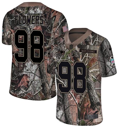 Nike Patriots #98 Trey Flowers Camo Men's Stitched NFL Limited Rush Realtree Jersey