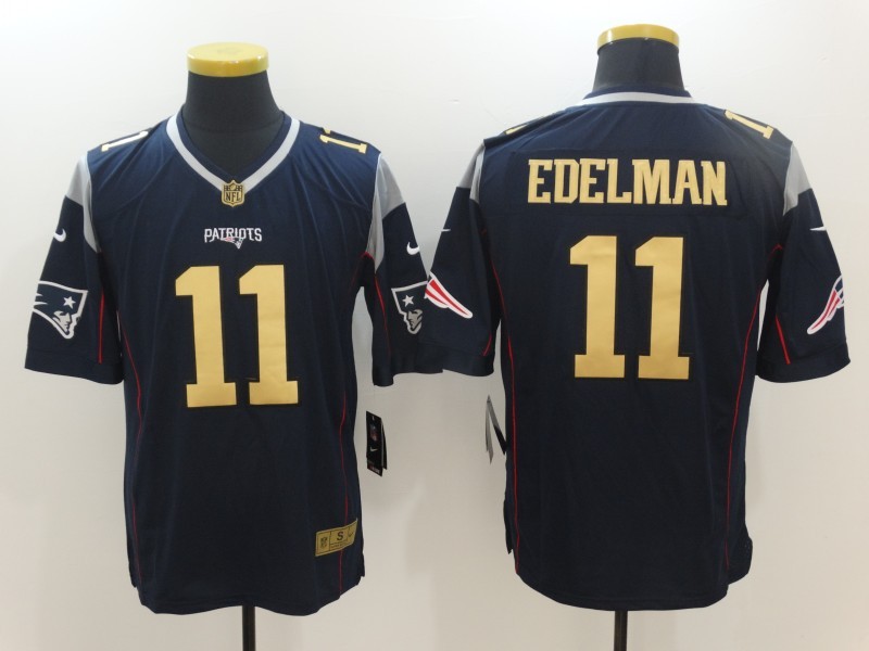 Nike Patriots 11 Julian Edelman Navy Gold Limited Jersey Nike Patriots 11 Julian Edelman Navy Gold Limited Jersey