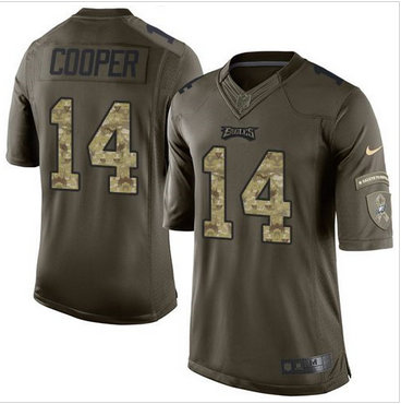 Nike Philadelphia Eagles #14 Riley Cooper Green Men's Stitched NFL Limited Salute to Service Jersey