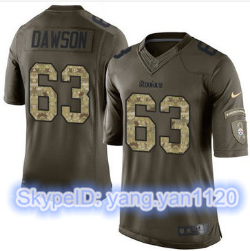Nike Pittsburgh Steelers #63 Dermontti Dawson Green Men's Stitched NFL Limited Salute to Service Jersey