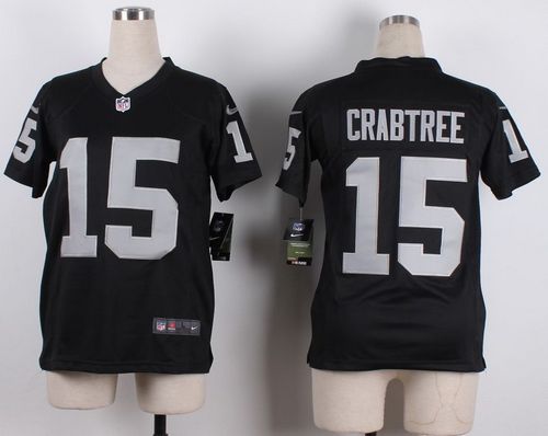 Nike Raiders #15 Michael Crabtree Black Team Color Youth Stitched NFL Elite Jersey Nike Raiders #15 Michael Crabtree Black Team Color Youth Stitched NFL Elite Jersey