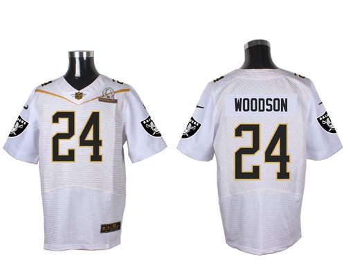 Nike Raiders #24 Charles Woodson White 2016 Pro Bowl Men's Stitched NFL Elite Jersey Nike Raiders #24 Charles Woodson White 2016 Pro Bowl Men's Stitched NFL Elite Jersey