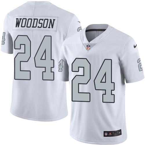 Nike Raiders #24 Charles Woodson White Men's Stitched NFL Limited Rush Jersey Nike Raiders #24 Charles Woodson White Men's Stitched NFL Limited Rush Jersey