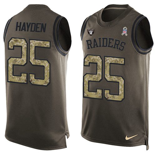 Nike Raiders #25 D.J. Hayden Green Men's Stitched NFL Limited Salute To Service Tank Top Jersey Nike Raiders #25 D.J. Hayden Green Men's Stitched NFL Limited Salute To Service Tank Top Jersey