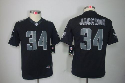 Nike Raiders #34 Bo Jackson Black Impact Youth Stitched NFL Limited Jersey Nike Raiders #34 Bo Jackson Black Impact Youth Stitched NFL Limited Jersey