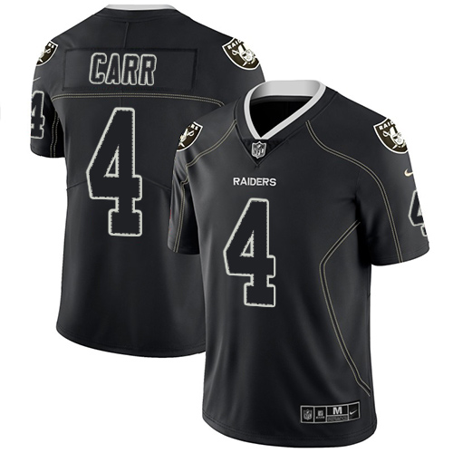 Nike Raiders #4 Derek Carr Lights Out Black Men's Stitched NFL Limited Rush Jersey Nike Raiders #4 Derek Carr Lights Out Black Men's Stitched NFL Limited Rush Jersey