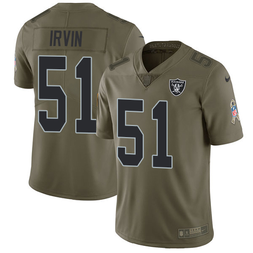 Nike Raiders #51 Bruce Irvin Olive Men's Stitched NFL Limited 2017 Salute To Service Jersey Nike Raiders #51 Bruce Irvin Olive Men's Stitched NFL Limited 2017 Salute To Service Jersey