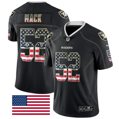 Nike Raiders #52 Khalil Mack Black Men's Stitched NFL Limited Rush USA Flag Jersey Nike Raiders #52 Khalil Mack Black Men's Stitched NFL Limited Rush USA Flag Jersey