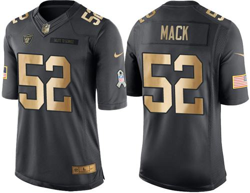 Nike Raiders #52 Khalil Mack Black Youth Stitched NFL Limited Gold Salute to Service Jersey Nike Raiders #52 Khalil Mack Black Youth Stitched NFL Limited Gold Salute to Service Jersey
