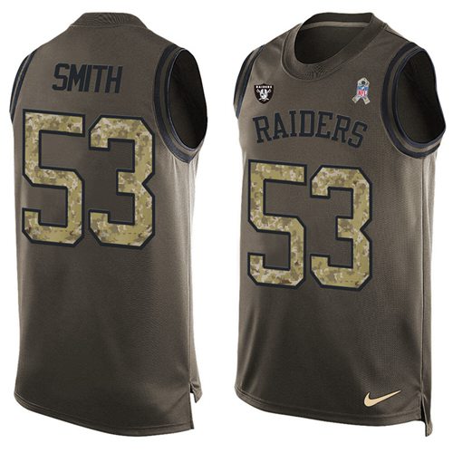 Nike Raiders #53 Malcolm Smith Green Men's Stitched NFL Limited Salute To Service Tank Top Jersey Nike Raiders #53 Malcolm Smith Green Men's Stitched NFL Limited Salute To Service Tank Top Jersey