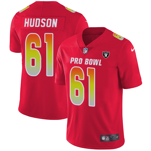 Nike Raiders #61 Rodney Hudson Red Women's Stitched NFL Limited AFC 2018 Pro Bowl Jersey