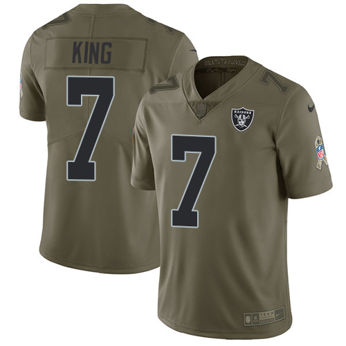 Nike Raiders #7 Marquette King Olive Men's Stitched NFL Limited 2017 Salute To Service Jersey Nike Raiders #7 Marquette King Olive Men's Stitched NFL Limited 2017 Salute To Service Jersey