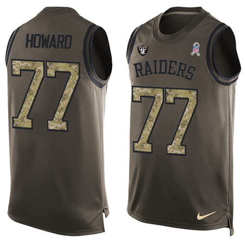 Nike Raiders #77 Austin Howard Green Men's Stitched NFL Limited Salute To Service Tank Top Jersey Nike Raiders #77 Austin Howard Green Men's Stitched NFL Limited Salute To Service Tank Top Jersey