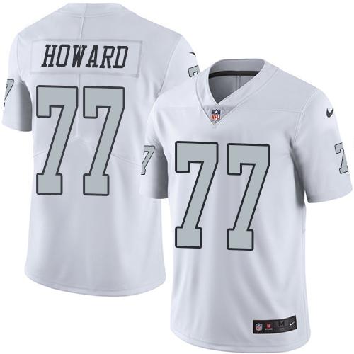 Nike Raiders #77 Austin Howard White Men's Stitched NFL Limited Rush Jersey Nike Raiders #77 Austin Howard White Men's Stitched NFL Limited Rush Jersey