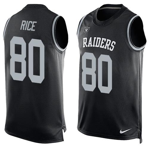 Nike Raiders #80 Jerry Rice Black Team Color Men's Stitched NFL Limited Tank Top Jersey Nike Raiders #80 Jerry Rice Black Team Color Men's Stitched NFL Limited Tank Top Jersey