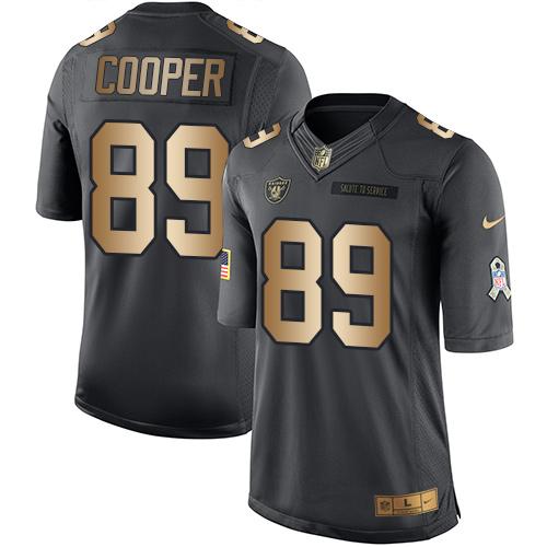 Nike Raiders #89 Amari Cooper Black Men's Stitched NFL Limited Gold Salute To Service Jersey Nike Raiders #89 Amari Cooper Black Men's Stitched NFL Limited Gold Salute To Service Jersey