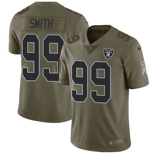 Nike Raiders #99 Aldon Smith Olive Youth Stitched NFL Limited 2017 Salute to Service Jersey