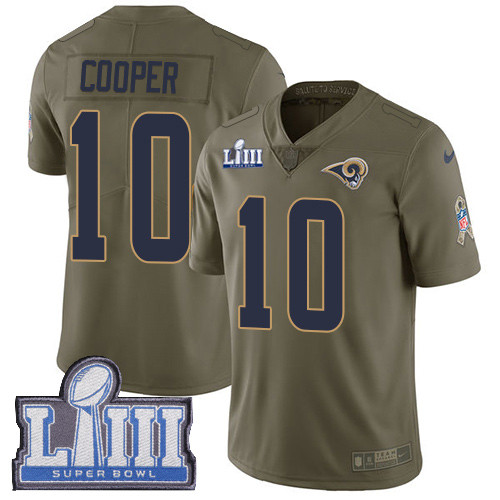 Nike Rams #10 Pharoh Cooper Olive Super Bowl LIII Bound Men's Stitched NFL Limited 2017 Salute To Service Jersey Nike Rams #10 Pharoh Cooper Olive Super Bowl LIII Bound Men's Stitched NFL Limited 2017 Salute To Service Jersey