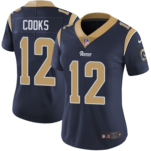 Nike Rams #12 Brandin Cooks Navy Blue Team Color Women's Stitched NFL Vapor Untouchable Limited Jersey Nike Rams #12 Brandin Cooks Navy Blue Team Color Women's Stitched NFL Vapor Untouchable Limited Jersey