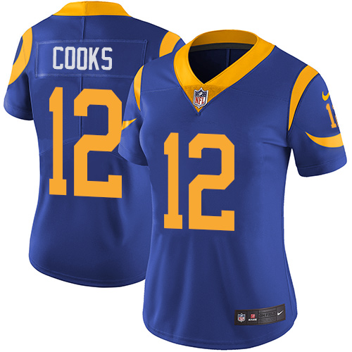 Nike Rams #12 Brandin Cooks Royal Blue Alternate Women's Stitched NFL Vapor Untouchable Limited Jersey Nike Rams #12 Brandin Cooks Royal Blue Alternate Women's Stitched NFL Vapor Untouchable Limited Jersey