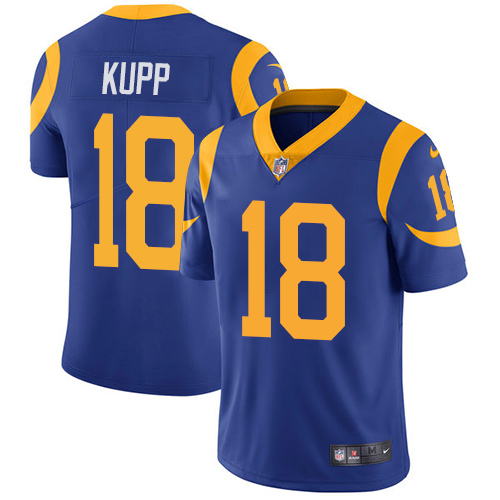 Nike Rams #18 Cooper Kupp Royal Blue Alternate Men's Stitched NFL Vapor Untouchable Limited Jersey Nike Rams #18 Cooper Kupp Royal Blue Alternate Men's Stitched NFL Vapor Untouchable Limited Jersey