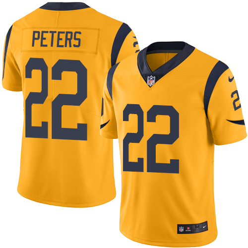 Nike Rams #22 Marcus Peters Gold Men's Stitched NFL Limited Rush Jersey Nike Rams #22 Marcus Peters Gold Men's Stitched NFL Limited Rush Jersey