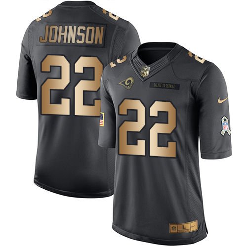 Nike Rams #22 Trumaine Johnson Black Men's Stitched NFL Limited Gold Salute To Service Jersey Nike Rams #22 Trumaine Johnson Black Men's Stitched NFL Limited Gold Salute To Service Jersey