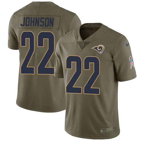 Nike Rams #22 Trumaine Johnson Olive Youth Stitched NFL Limited 2017 Salute to Service Jersey