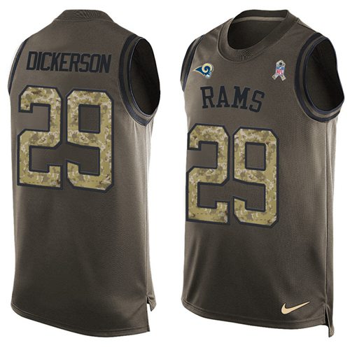 Nike Rams #29 Eric Dickerson Green Men's Stitched NFL Limited Salute To Service Tank Top Jersey Nike Rams #29 Eric Dickerson Green Men's Stitched NFL Limited Salute To Service Tank Top Jersey