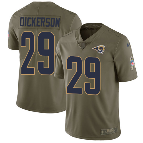 Nike Rams #29 Eric Dickerson Olive Men's Stitched NFL Limited 2017 Salute to Service Jersey Nike Rams #29 Eric Dickerson Olive Men's Stitched NFL Limited 2017 Salute to Service Jersey