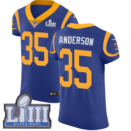 Nike Rams #35 C.J. Anderson Royal Blue Alternate Super Bowl LIII Bound Men's Stitched NFL Vapor Untouchable Elite Jersey Nike Rams #35 C.J. Anderson Royal Blue Alternate Super Bowl LIII Bound Men's Stitched NFL Vapor Untouchable Elite Jersey
