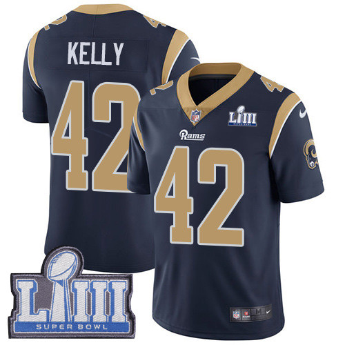 Nike Rams #42 John Kelly Navy Blue Team Color Super Bowl LIII Bound Men's Stitched NFL Vapor Untouchable Limited Jersey Nike Rams #42 John Kelly Navy Blue Team Color Super Bowl LIII Bound Men's Stitched NFL Vapor Untouchable Limited Jersey