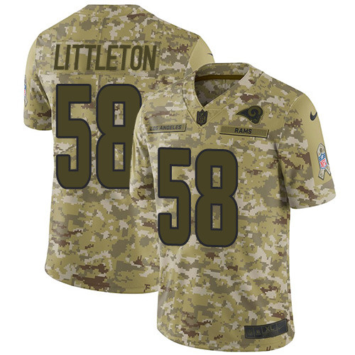 Nike Rams #58 Cory Littleton Camo Men's Stitched NFL Limited 2018 Salute To Service Jersey Nike Rams #58 Cory Littleton Camo Men's Stitched NFL Limited 2018 Salute To Service Jersey