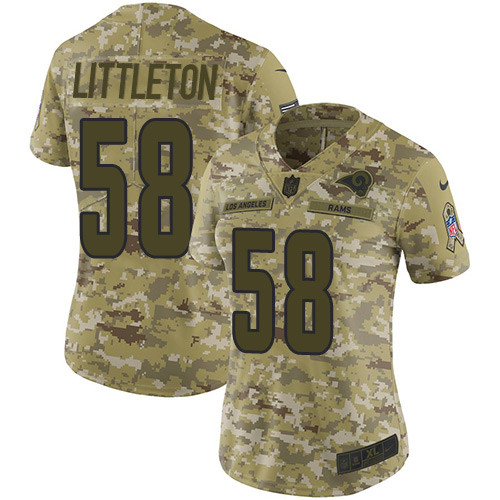 Nike Rams #58 Cory Littleton Camo Women's Stitched NFL Limited 2018 Salute to Service Jersey Nike Rams #58 Cory Littleton Camo Women's Stitched NFL Limited 2018 Salute to Service Jersey