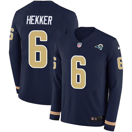Nike Rams #6 Johnny Hekker Navy Blue Team Color Men's Stitched NFL Limited Therma Long Sleeve Jersey Nike Rams #6 Johnny Hekker Navy Blue Team Color Men's Stitched NFL Limited Therma Long Sleeve Jersey