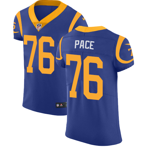 Nike Rams #76 Orlando Pace Royal Blue Alternate Men's Stitched NFL Vapor Untouchable Elite Jersey Nike Rams #76 Orlando Pace Royal Blue Alternate Men's Stitched NFL Vapor Untouchable Elite Jersey