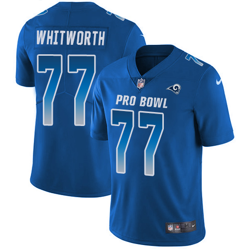 Nike Rams #77 Andrew Whitworth Royal Youth Stitched NFL Limited NFC 2018 Pro Bowl Jersey Nike Rams #77 Andrew Whitworth Royal Youth Stitched NFL Limited NFC 2018 Pro Bowl Jersey