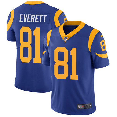 Nike Rams #81 Gerald Everett Royal Blue Alternate Men's Stitched NFL Vapor Untouchable Limited Jersey Nike Rams #81 Gerald Everett Royal Blue Alternate Men's Stitched NFL Vapor Untouchable Limited Jersey