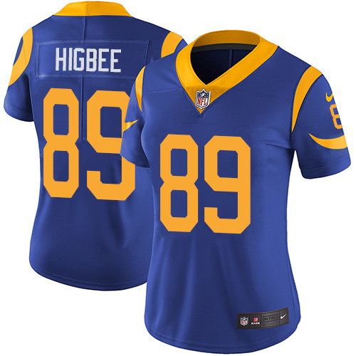 Nike Rams #89 Tyler Higbee Royal Blue Alternate Women's Stitched NFL Vapor Untouchable Limited Jersey Nike Rams #89 Tyler Higbee Royal Blue Alternate Women's Stitched NFL Vapor Untouchable Limited Jersey