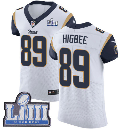 Nike Rams #89 Tyler Higbee White Super Bowl LIII Bound Men's Stitched NFL Vapor Untouchable Elite Jersey Nike Rams #89 Tyler Higbee White Super Bowl LIII Bound Men's Stitched NFL Vapor Untouchable Elite Jersey