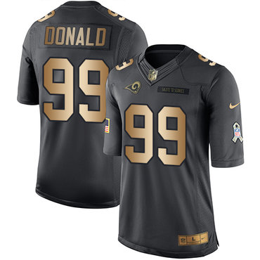 Nike Rams #99 Aaron Donald Black Men's Stitched NFL Limited Gold Salute To Service Jersey Nike Rams #99 Aaron Donald Black Men's Stitched NFL Limited Gold Salute To Service Jersey