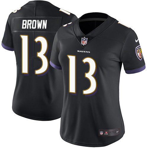 Nike Ravens #13 John Brown Black Alternate Women's Stitched NFL Vapor Untouchable Limited Jersey Nike Ravens #13 John Brown Black Alternate Women's Stitched NFL Vapor Untouchable Limited Jersey