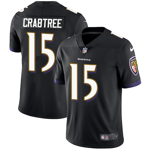 Nike Ravens #15 Michael Crabtree Black Alternate Youth Stitched NFL Vapor Untouchable Limited Jersey Nike Ravens #15 Michael Crabtree Black Alternate Youth Stitched NFL Vapor Untouchable Limited Jersey