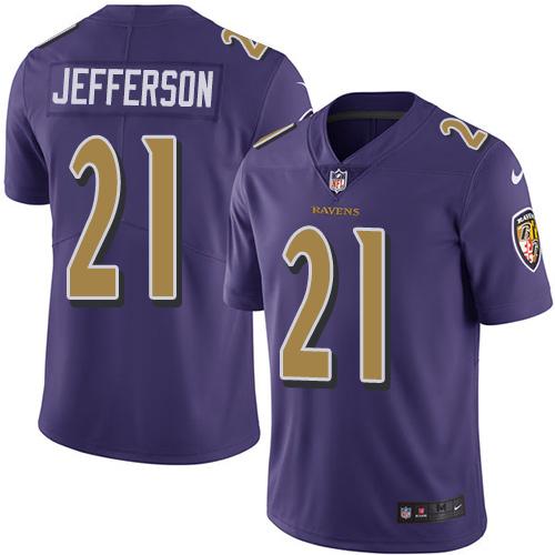 Nike Ravens #21 Tony Jefferson Purple Men's Stitched NFL Limited Rush Jersey Nike Ravens #21 Tony Jefferson Purple Men's Stitched NFL Limited Rush Jersey