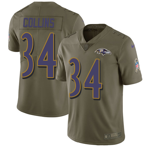 Nike Ravens #34 Alex Collins Olive Men's Stitched NFL Limited 2017 Salute To Service Jersey Nike Ravens #34 Alex Collins Olive Men's Stitched NFL Limited 2017 Salute To Service Jersey