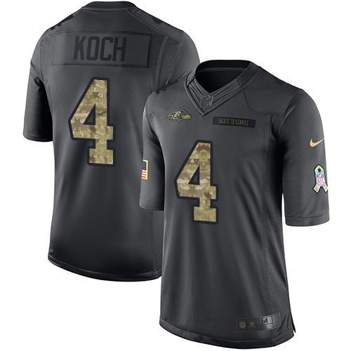 Nike Ravens #4 Sam Koch Black Men's Stitched NFL Limited 2016 Salute to Service Jersey Nike Ravens #4 Sam Koch Black Men's Stitched NFL Limited 2016 Salute to Service Jersey