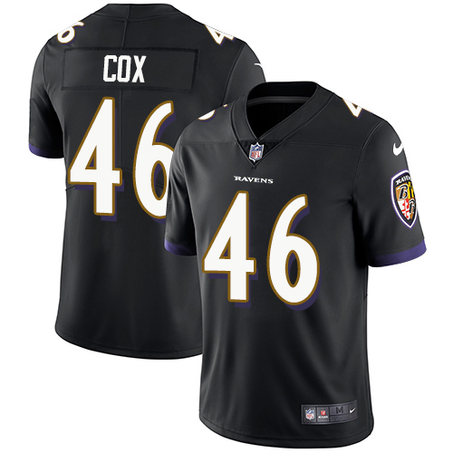 Nike Ravens #46 Morgan Cox Black Alternate Men's Stitched NFL Vapor Untouchable Limited Jersey Nike Ravens #46 Morgan Cox Black Alternate Men's Stitched NFL Vapor Untouchable Limited Jersey