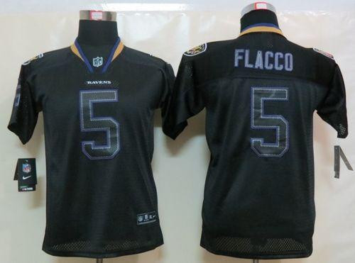 Nike Ravens #5 Joe Flacco Lights Out Black Youth Stitched NFL Elite Jersey Nike Ravens #5 Joe Flacco Lights Out Black Youth Stitched NFL Elite Jersey
