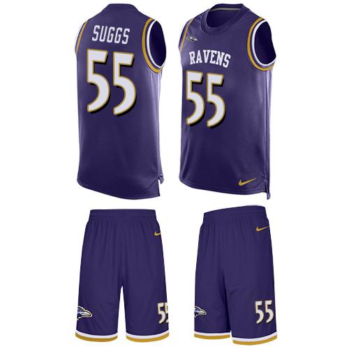 Nike Ravens #55 Terrell Suggs Purple Team Color Men's Stitched NFL Limited Tank Top Suit Jersey Nike Ravens #55 Terrell Suggs Purple Team Color Men's Stitched NFL Limited Tank Top Suit Jersey
